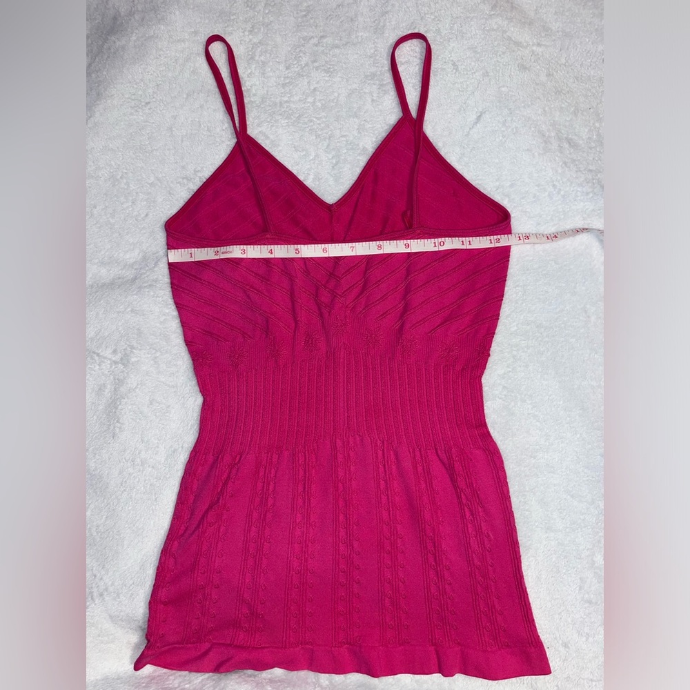 Vintage Y2K Bedazzled Sequin Pink Floral Fitted Top - Picture 5 of 7
